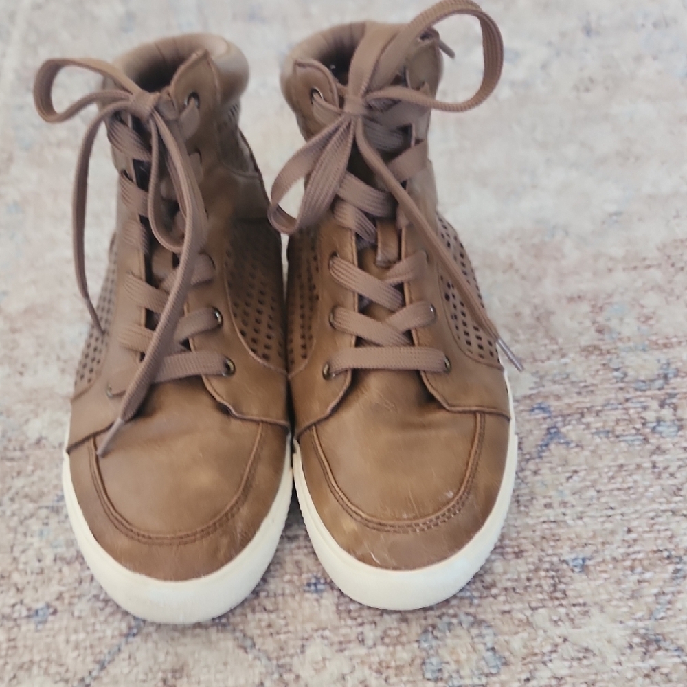 Brown High-Top Sneakers